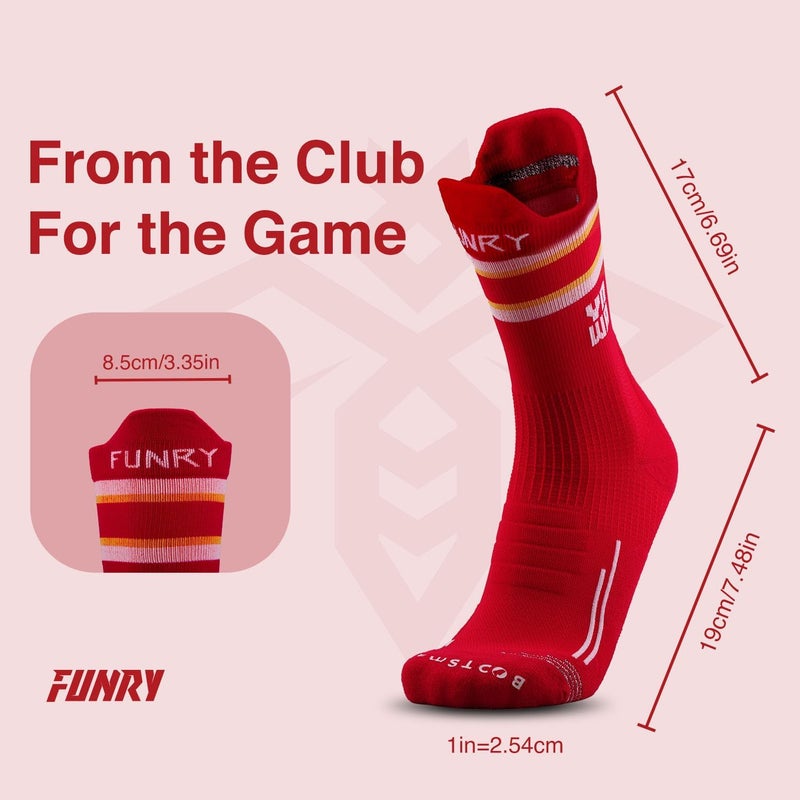 FUNRY Store Club Collection Soccer Grip Socks,Non-Slip Soccer Socks,Comfy Secure Fit For Football Running & Basketball(sizes:7-11) - Image 2